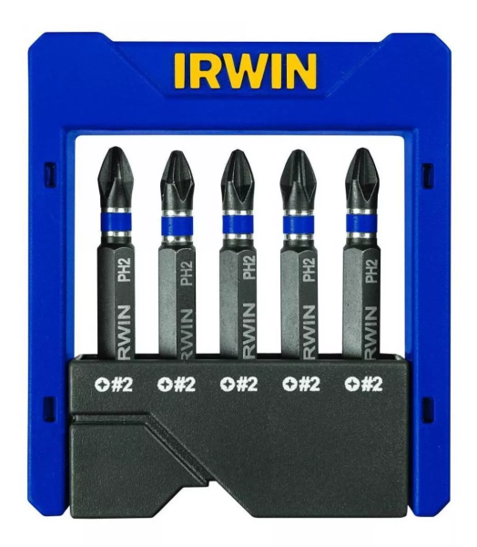 283037 Juego 05 puntas impacto de cruz PH1-PH2-PH3 2" Irwin