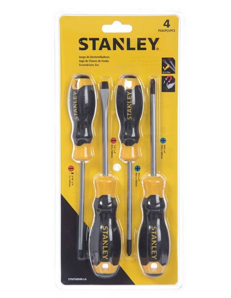 283046 Juego 4 desarmadores mango con grip Stanley