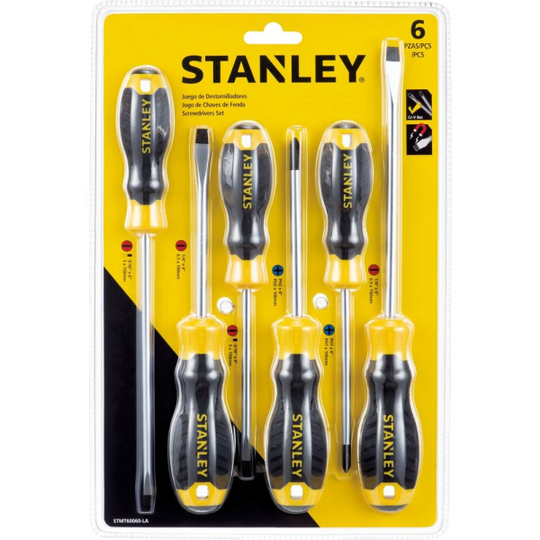 283051 Juego 6 desarmadores mango con grip Stanley