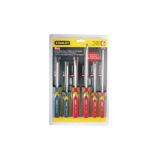 283052 Juego 6 desarmadores mango PVC transparente PRO Stanley