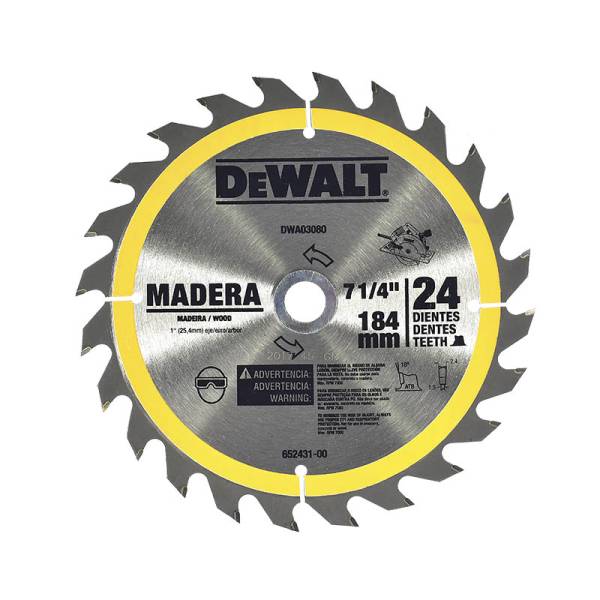 283168 Sierra para madera con 24 dientes de carburo -7 1/4 DeWALT