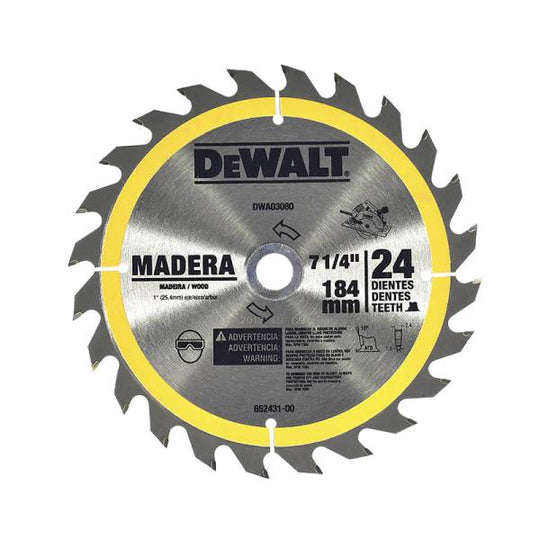 283168 Sierra para madera con 24 dientes de carburo -7 1/4 DeWALT