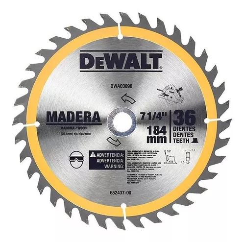283170 Sierra para madera con 36 dientes de carburo -7 1/4 DeWALT