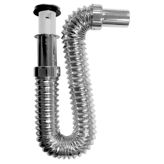 283206 Trampa para lavabo flexible PVC con rej ac inox crom 3336 Fleximatic