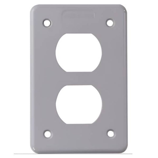 283516 Placa para contacto duplex tipo FS gris sobreponer Tramontina