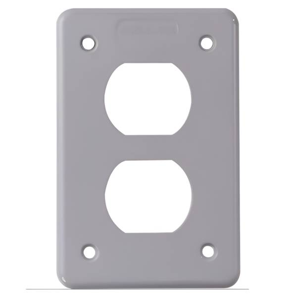 283516 Placa para contacto duplex tipo FS gris sobreponer Tramontina