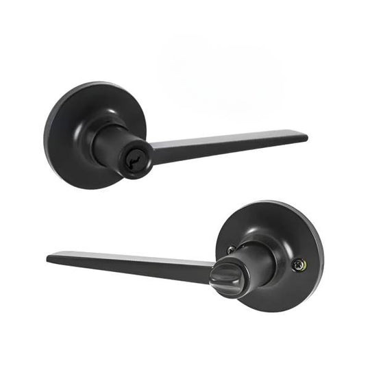 284002 Cerradura manija llave/mariposa negro mate Rennes Fanal