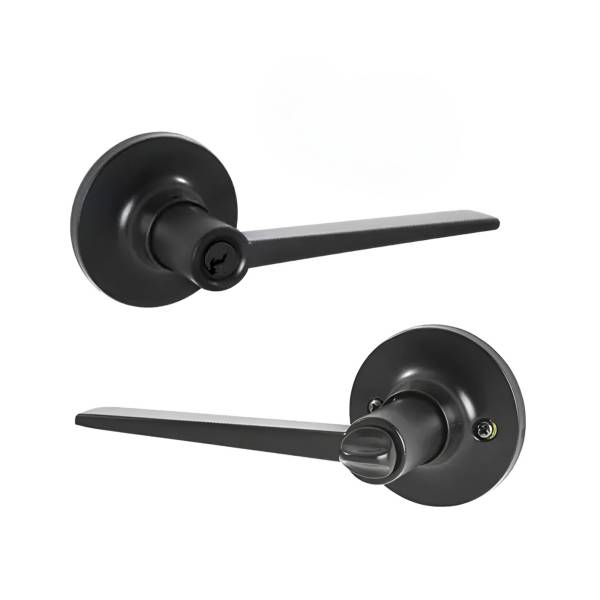 284002 Cerradura manija llave/mariposa negro mate Rennes Fanal