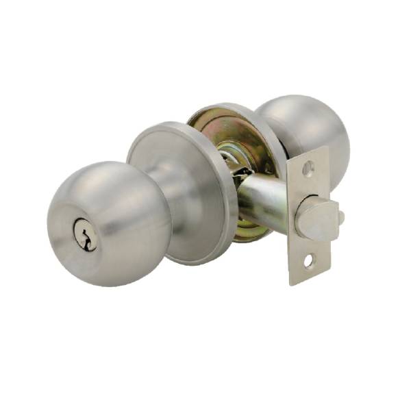 284008 Cerradura tubular llave/boton acero inoxidable Bolton blister Fanal