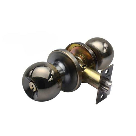 284009 Cerradura tubular llave/boton laton antiguo Bolton blister Fanal