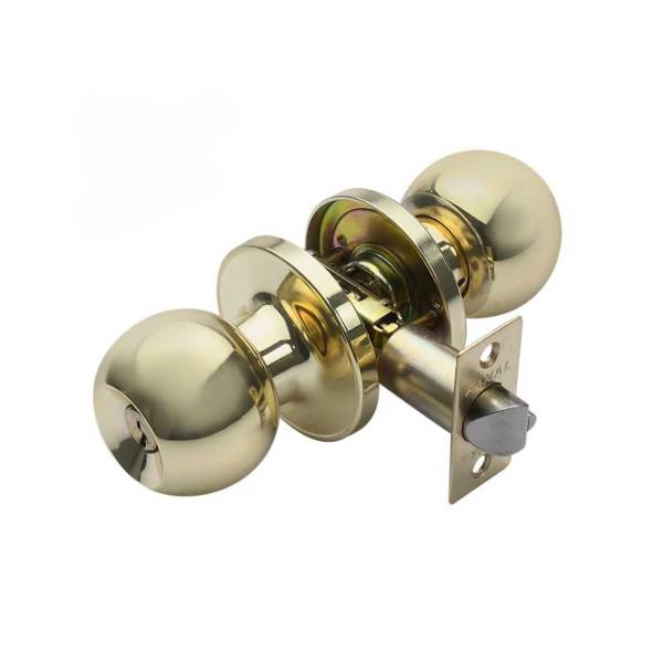 284012 Cerradura tubular llave/boton laton brillante Bolton caja Fanal