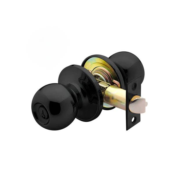 284013 Cerradura tubular llave/boton negro mate Bolton caja Fanal