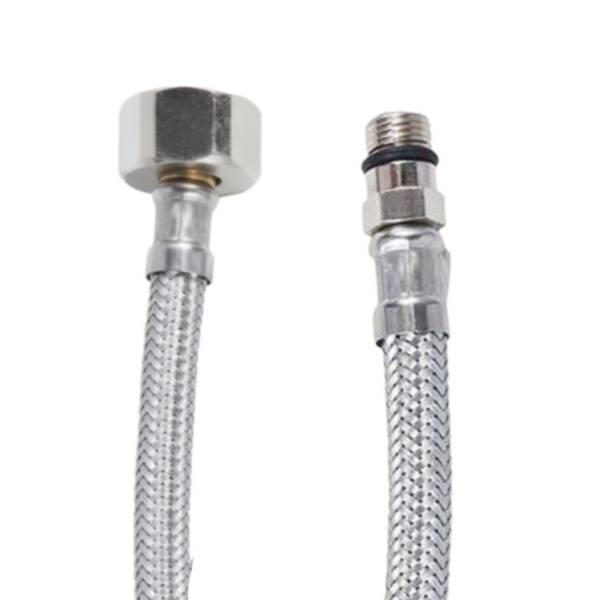 284110 Manguera para monomando acero inoxidable 1/2" x 3/8" 055cm con 2 pz Vianti