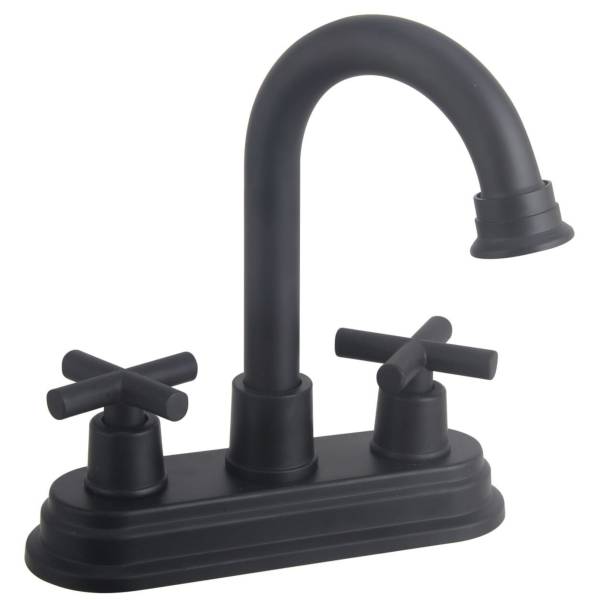 284119 Mezcladora lavabo laton tipo bar maneral cruz negra Vianti