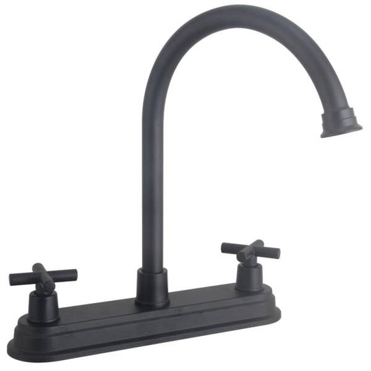 284122 Mezcladora fregadero laton tipo bar maneral cruz negra Vianti