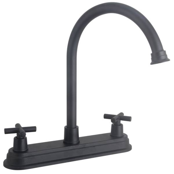 284122 Mezcladora fregadero laton tipo bar maneral cruz negra Vianti