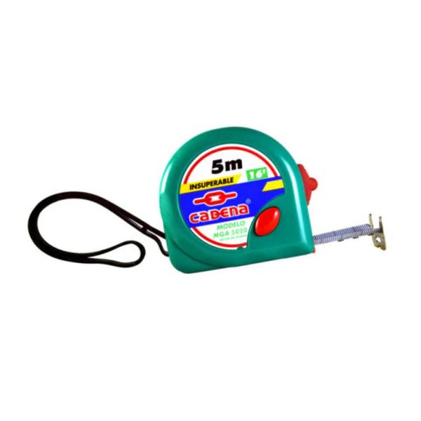 284394 Flexometro 5mt ABS verde aqua granel Cadena