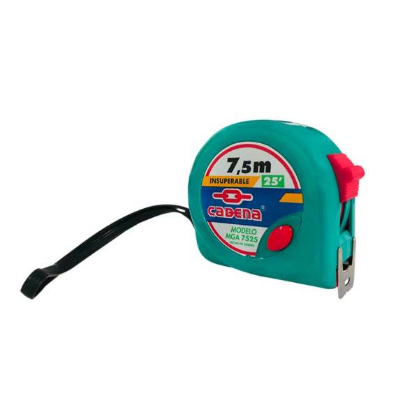 284396 Flexometro 7.5mt ABS verde aqua granel Cadena