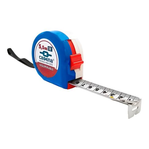 284399 Flexometro 5.5mt ABS azul/blanco granel Cadena