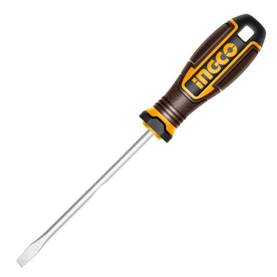 284663 Desarmador plano 5/16" x 6" mango con grip Super Ingco
