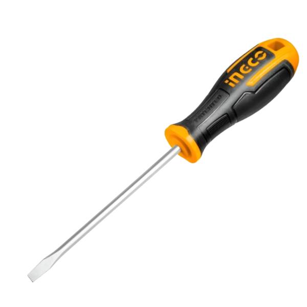 284664 Desarmador plano 5/32" x 4" mango con grip Super Ingco