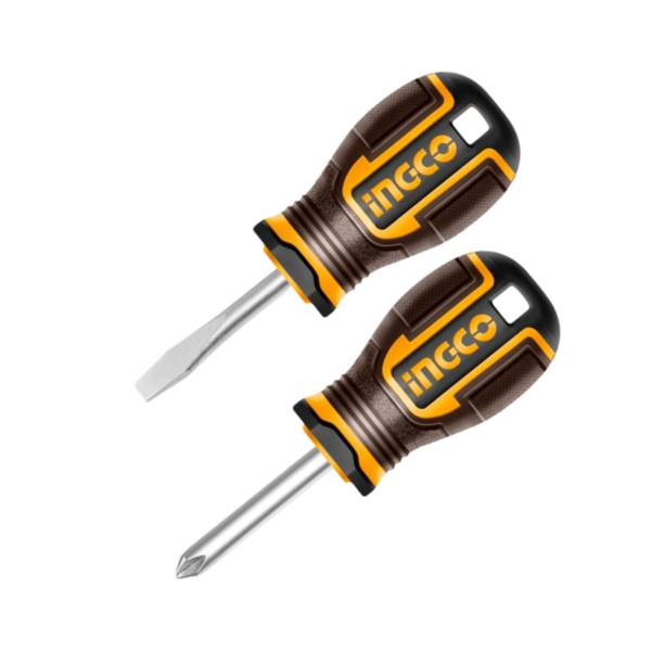 284681 Juego 2 desarmadores trompo 1/4" x 1-1/2" mango con grip Super Ingco