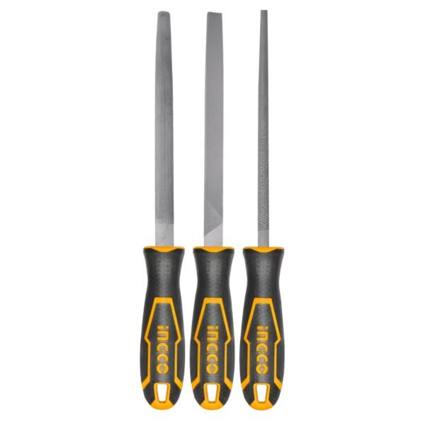 284684 Juego 3 limas de 8" mango con grip Ingco