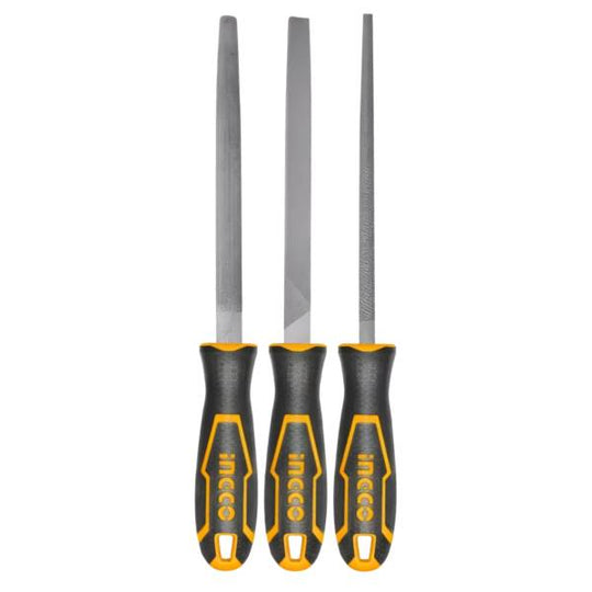 284684 Juego 3 limas de 8" mango con grip Ingco