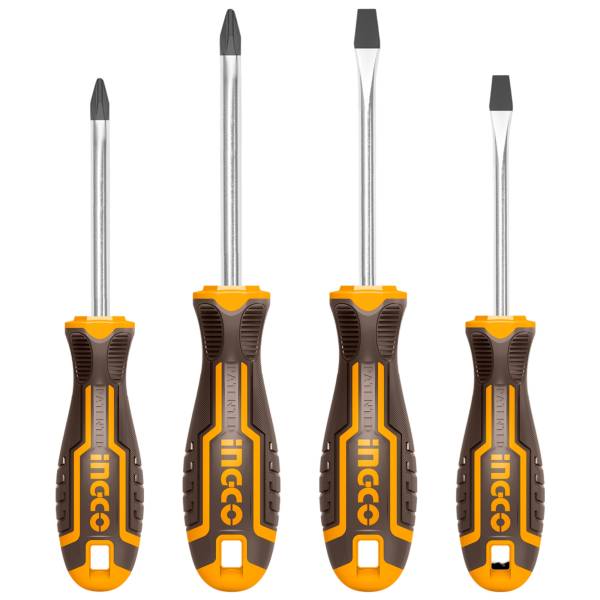 284686 Juego 4 desarmadores mango con grip Ingco