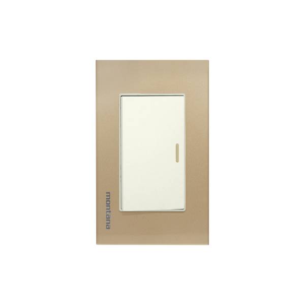284790 Placa 1 ventana con apagador escalera dorado Krystal Montana