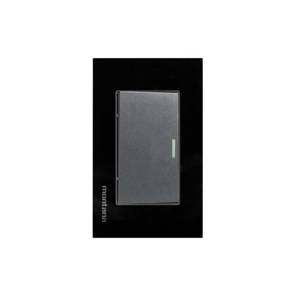 284791 Placa 1 ventana con apagador escalera negro Krystal Montana