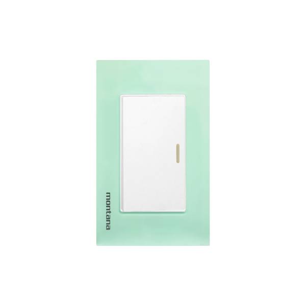 284792 Placa 1 ventana con apagador sencillo aqua Krystal Montana