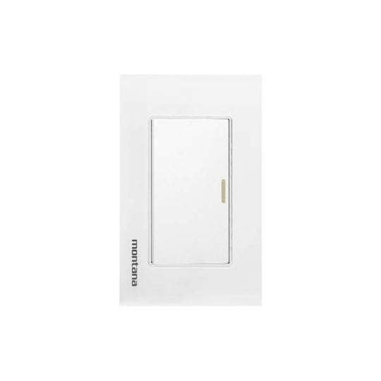 284793 Placa 1 ventana con apagador sencillo blanco Krystal Montana