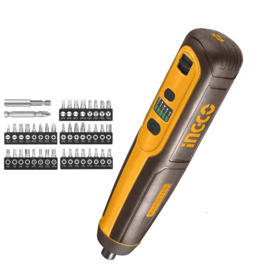 285310 Atornillador inalambrico 4v con 42 accesorios Ingco