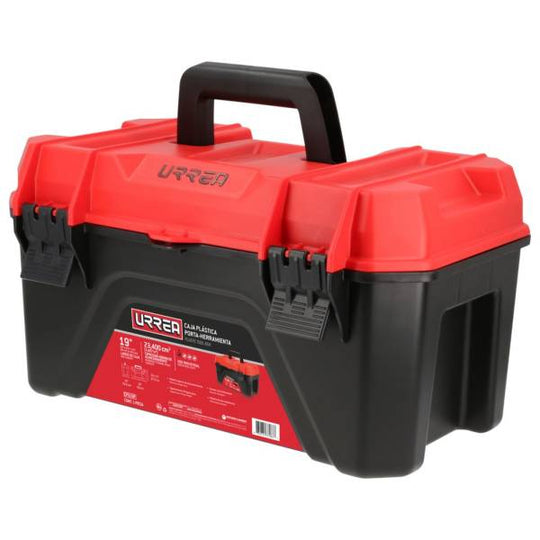 285367 Caja para herramientas plastica 19" negro/rojo sin compartimientos Urrea