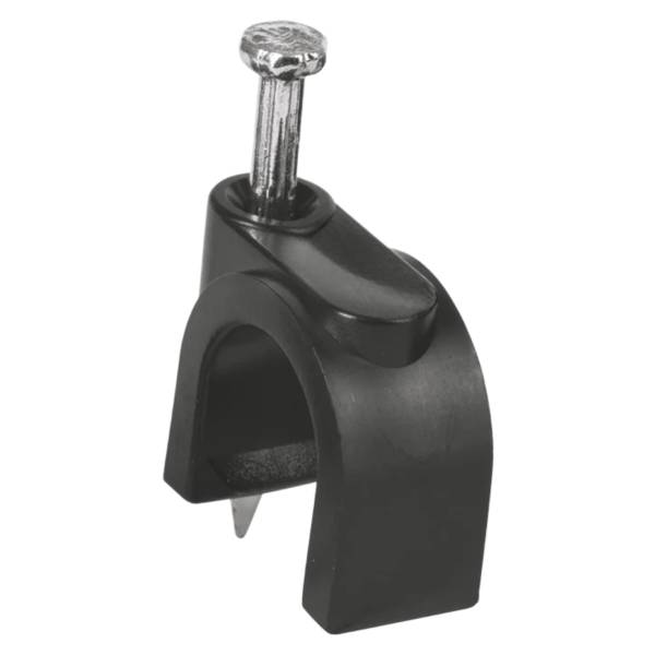 285546 Grapa para cable redonda 12mm negra con 20pz Vianti