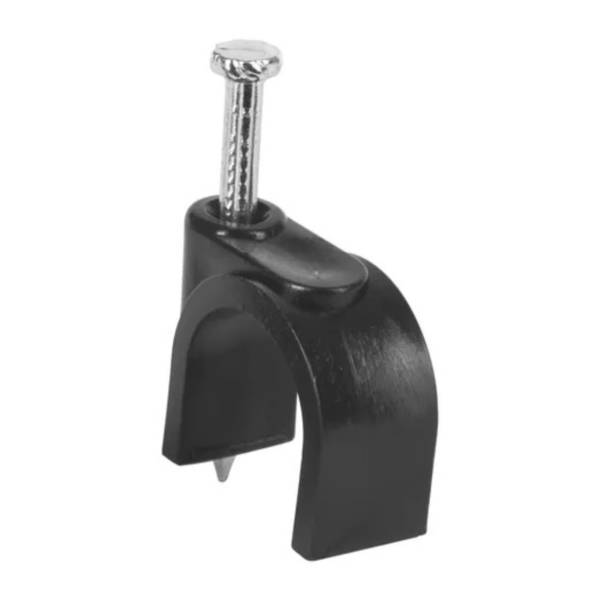 285550 Grapa para cable redonda 05mm negra con 20pz Vianti