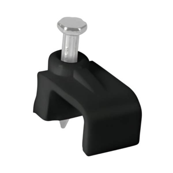 285551 Grapa para cable plana 6x9.5mm negra con 20pz Vianti