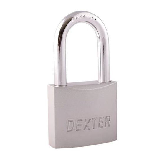285609 Candado metalico 50mm llave tradicional gancho largo pulido blister Dexter