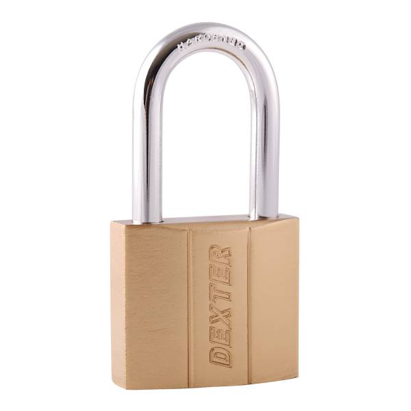 285615 Candado metalico 60mm llave tradicional gancho largo laton blister Dexter