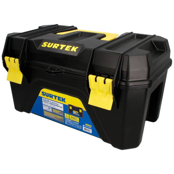 285703 Caja para herramientas plastica 19" nergo/amarillo sin compartimientos Surtek