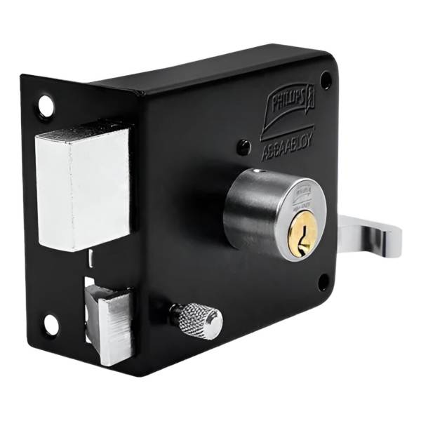 286119 Cerradura sobreponer izquierda negra montafacil 175MFNI Phillips