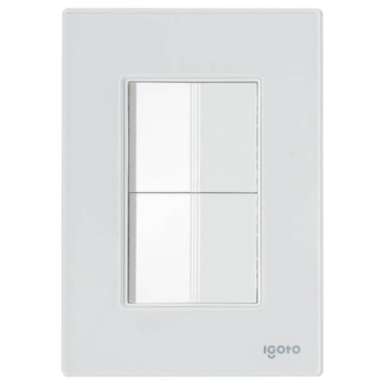 286224 Placa 3 ventanas con 2 apagadores escalera blanco Cristal Igoto