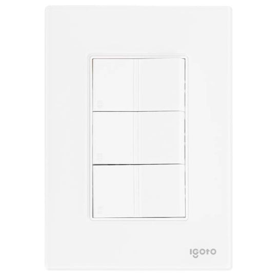 286230 Placa 3 ventanas con 3 apagadores escalera blanco Cristal Igoto