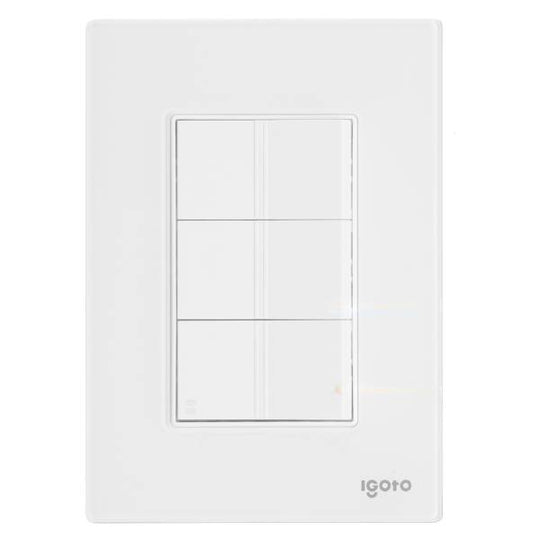 286231 Placa 3 ventanas con 3 apagadores sencillos blanco Cristal Igoto