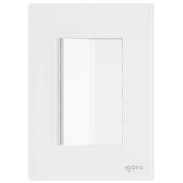 286233 Placa 3 ventanas con apagador escalera blanco Cristal Igoto
