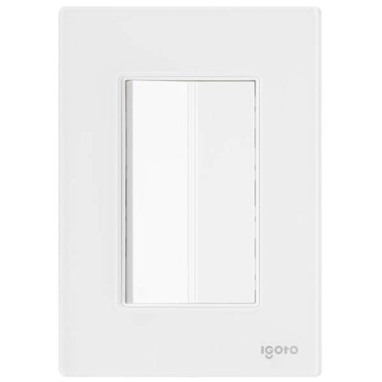 286233 Placa 3 ventanas con apagador escalera blanco Cristal Igoto