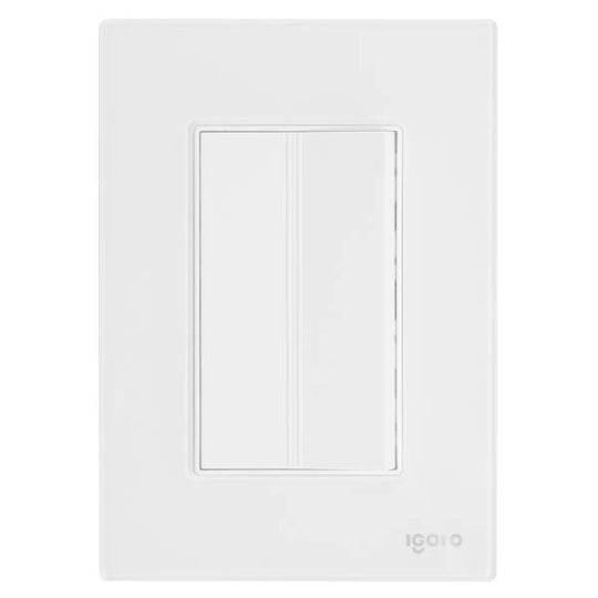 286235 Placa 3 ventanas con apagador sencillo blanco Cristal Igoto