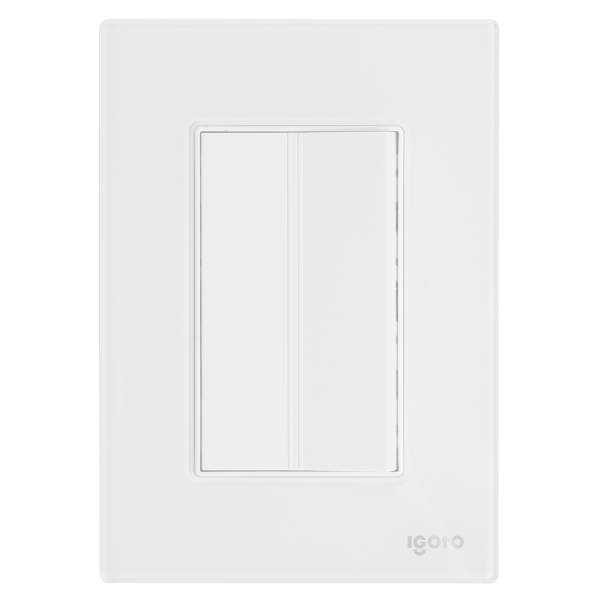 286235 Placa 3 ventanas con apagador sencillo blanco Cristal Igoto
