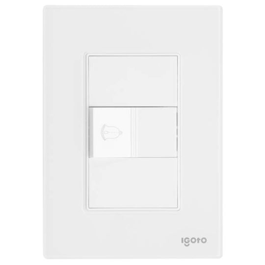 286238 Placa 3 ventanas con boton timbre blanco Cristal Igoto